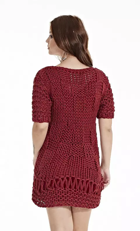 Vestido Quadradinhos Marsala