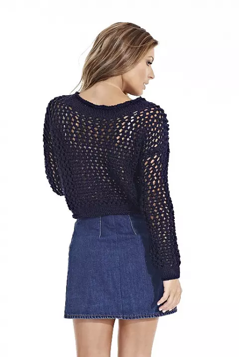Blusa Azul em Ponto Ajurado