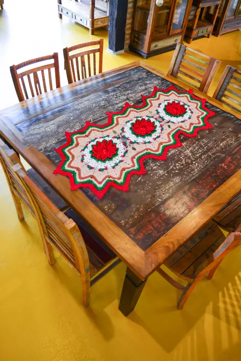 Trilho de Mesa Natalino Rústico