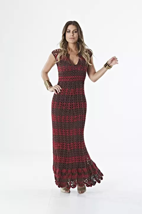Vestido Listras Marsala