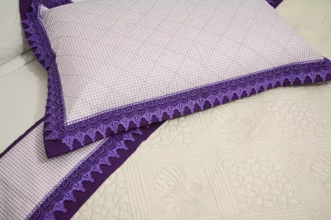 Jogo de Cama Guipure Roxo