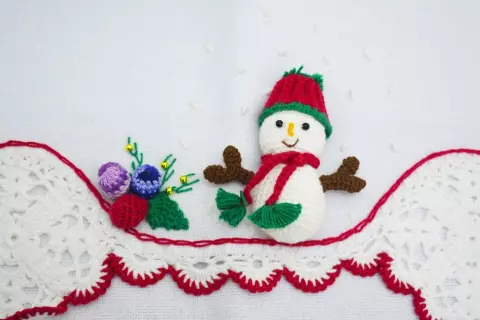 Pano de Prato Com Boneco de Neve