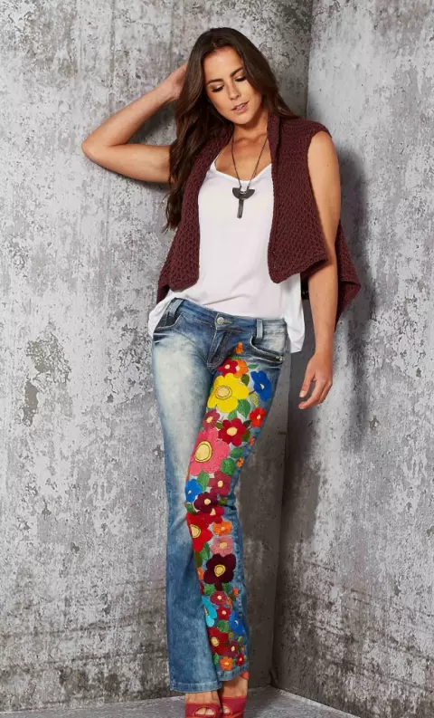Calça Floral Bordada