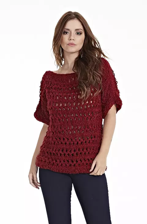 Blusa Marsala em Crochê de Grampo