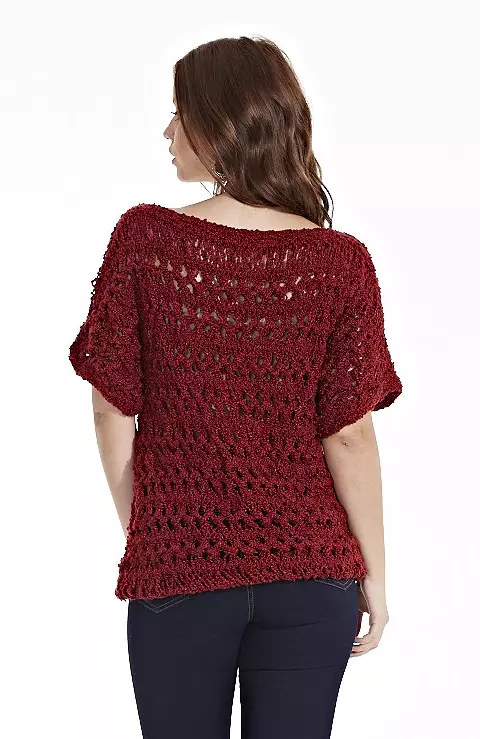 Blusa Marsala em Crochê de Grampo