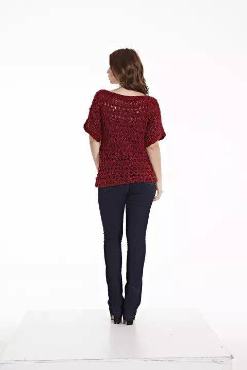 Blusa Marsala em Crochê de Grampo