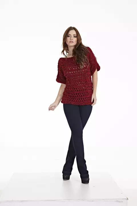 Blusa Marsala em Crochê de Grampo