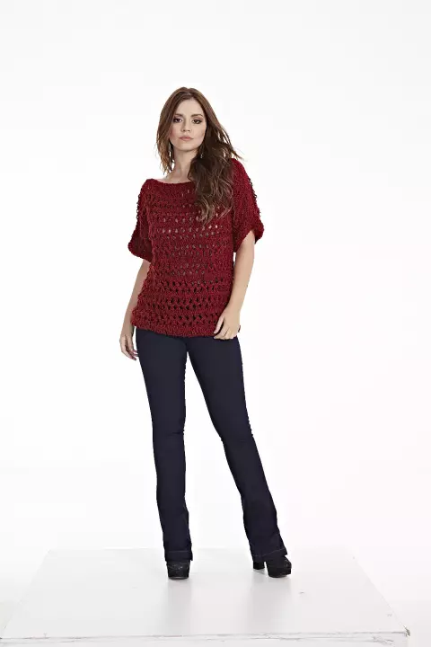Blusa Marsala em Crochê de Grampo