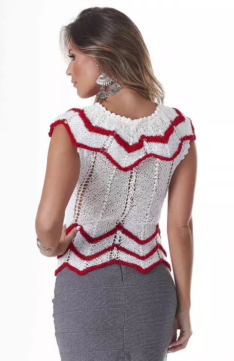 Blusa com barra Chevron