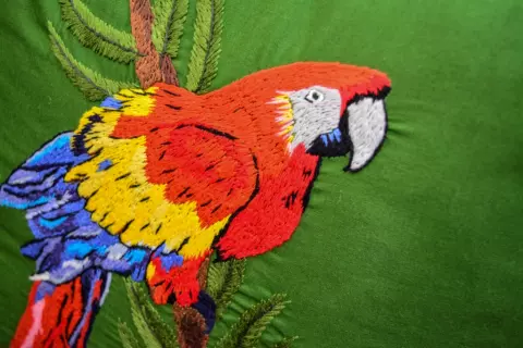 Almofada Bordado Arara