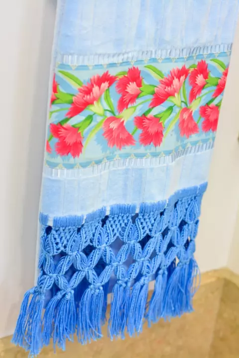 Toalha Macramê Azul