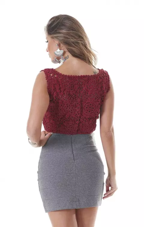 Cropped Fashion Marsala