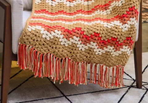 Manta Chevron com Franjas