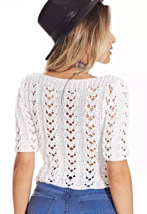 BLUSA BRANCA TRICÔ BARROCO MAXCOLOR