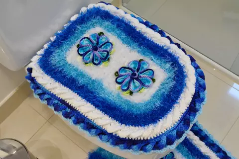 Jogo de Banheiro Tons de Azul