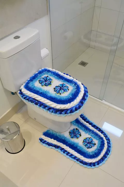 Jogo de Banheiro Tons de Azul