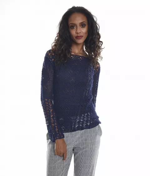 Blusa Cléa Anil Profundo