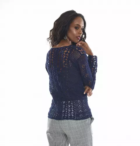Blusa Cléa Anil Profundo