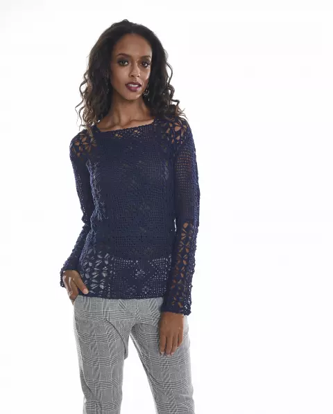 Blusa Cléa Anil Profundo