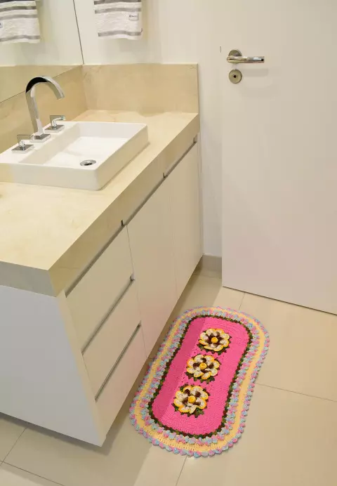Jogo de Banheiro Multi Rosas