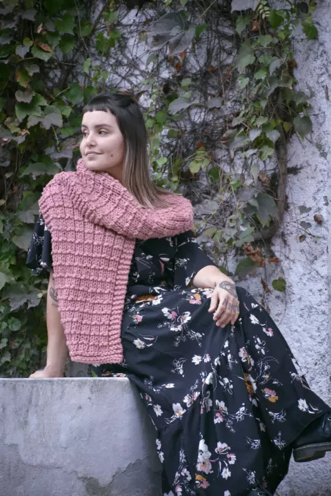 Cachecol Rosa Antigo