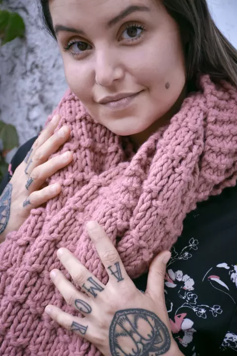 Cachecol Rosa Antigo
