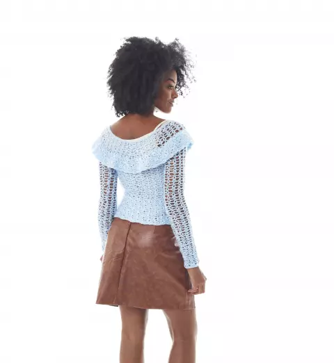 Blusa com Babado Azul Baby