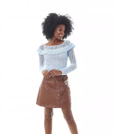 Blusa com Babado Azul Baby