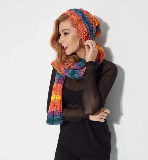 Cachecol e Gorro Colorido