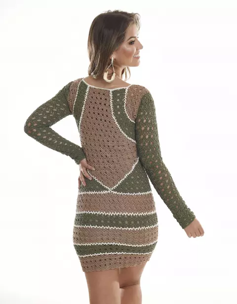 Vestido com listras