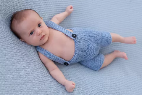 Jardineira New Born Azul