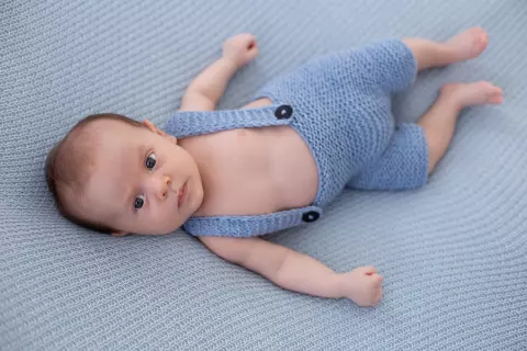Jardineira New Born Azul