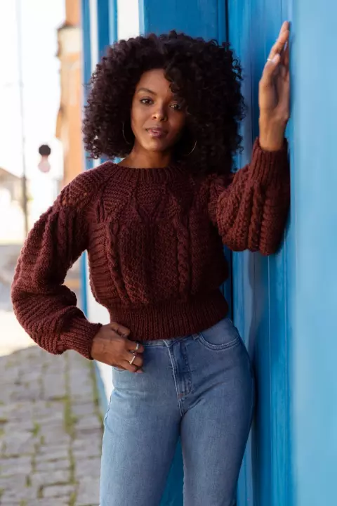 Blusa Supermanga Tabaco