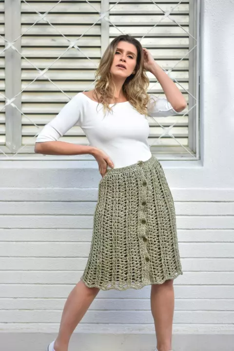 Saia Midi Jeans