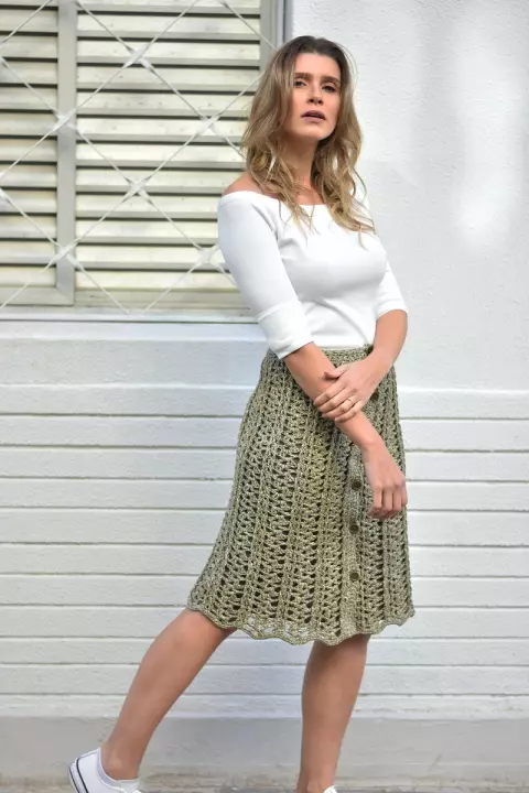 Saia Midi Jeans