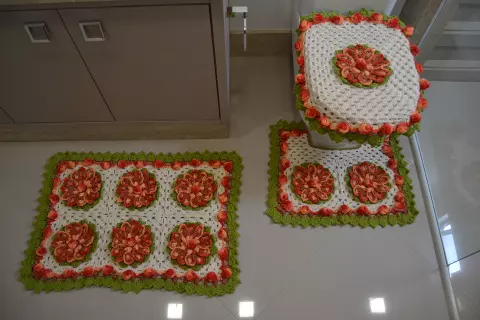 Jogo de Banheiro Natural Floral
