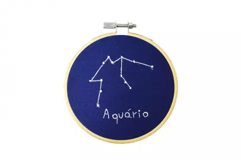 Bordado Signo Aquário Glow