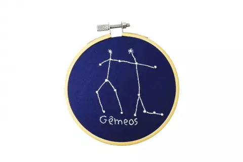 Bordado Signo Gêmeos Glow