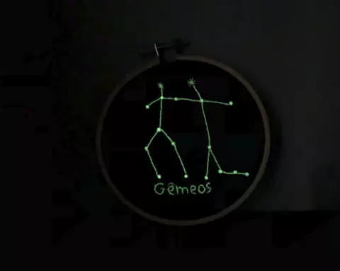 Bordado Signo Gêmeos Glow