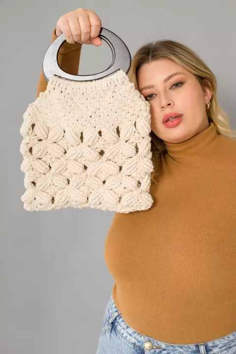 Bolsa Macramê Flores