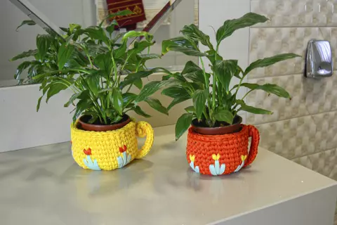 Conjunto de Xícaras Bordadas