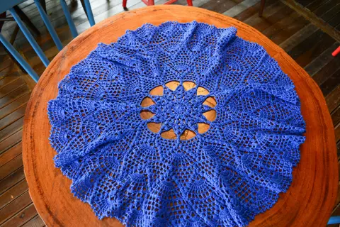 Centro de Mesa Azul Bic