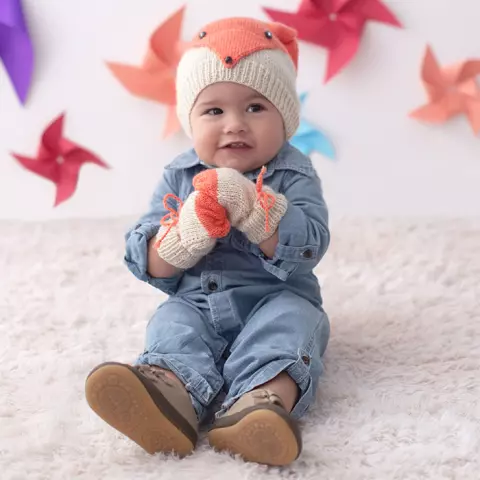 Conjunto de Touca e Luvas Raposa