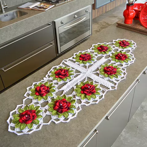 Trilho de Mesa Rosas Vermelhas