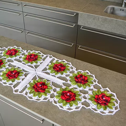 Trilho de Mesa Rosas Vermelhas