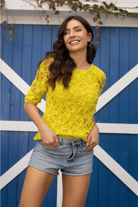 Blusa Squares Cítrico