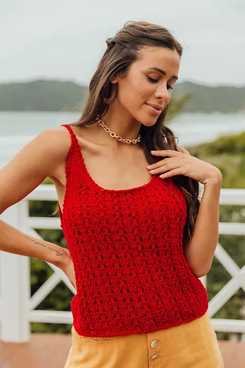 Regata Vermelho Círculo