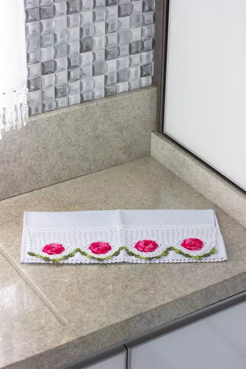 Pano de Prato com Rosas