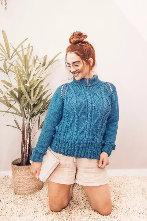 Blusa Trançada Anil