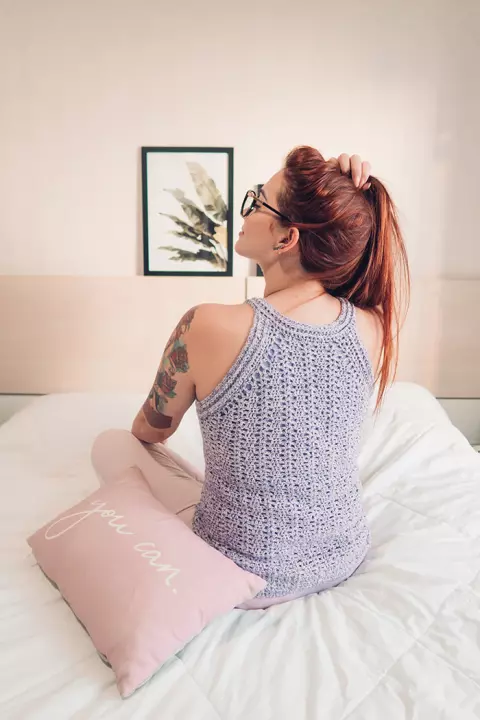 Regata Jeans com Botão